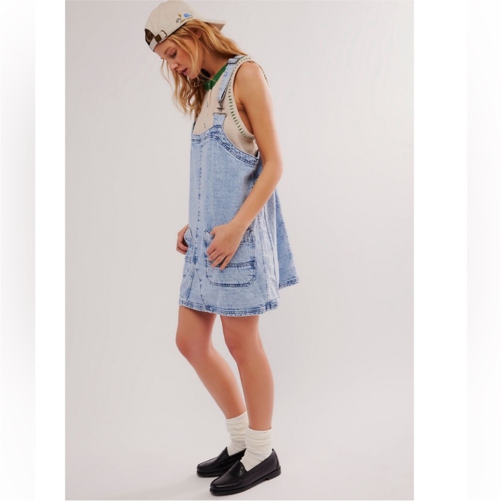 Free People We The Free Overall Smock Mini Dress NWT